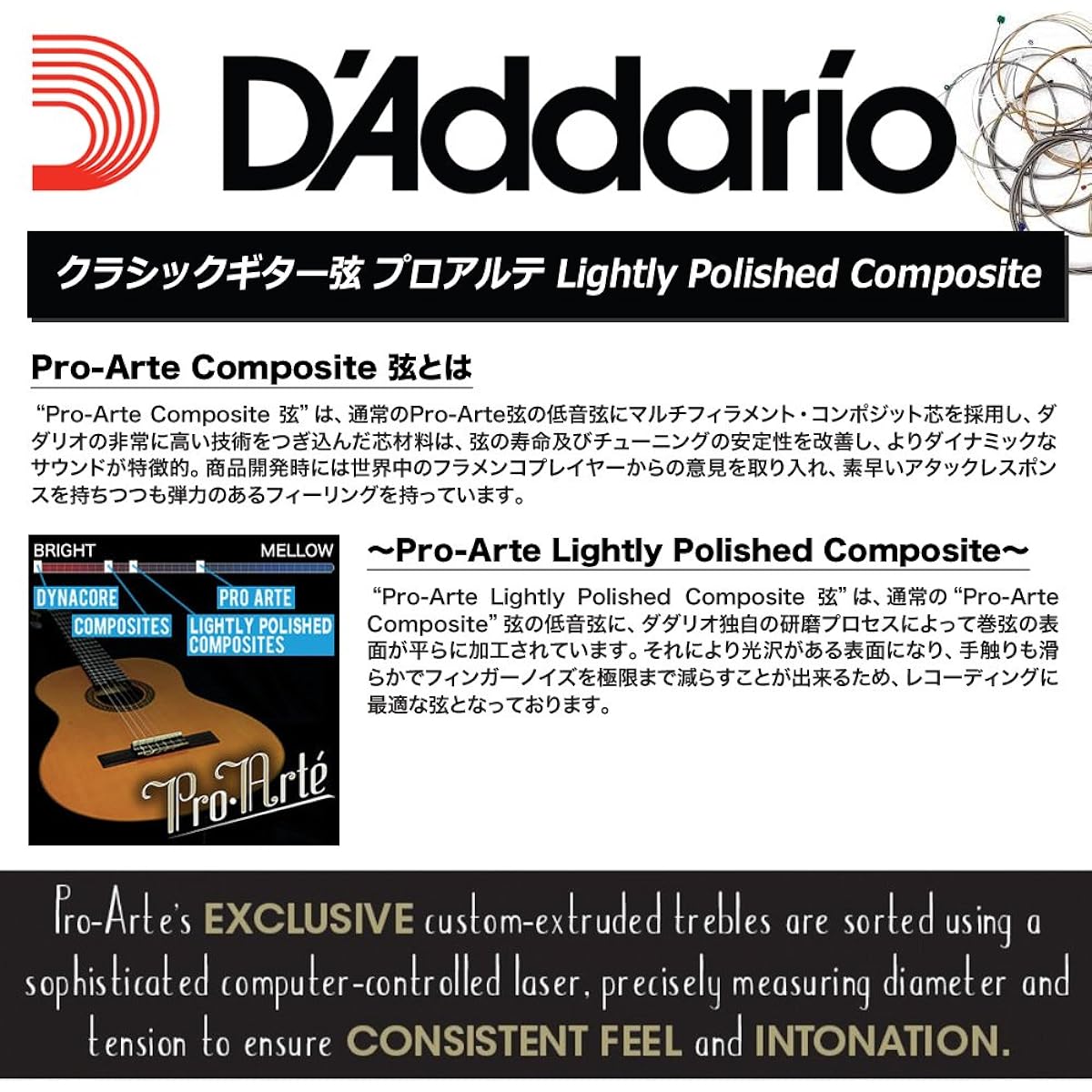 D'Addario Classic Guitar Loose Strings Pro Arte D-4th J4604LP Lightly Polish Set of 10 [Domestic Genuine Product]