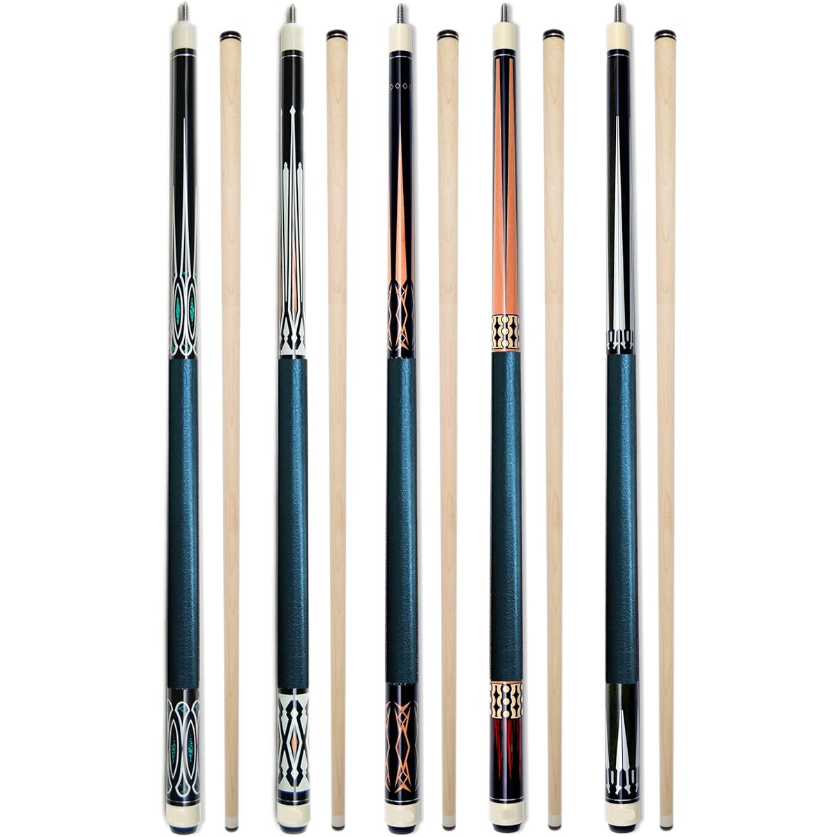 Billiard Cue Set of 5 Billiard House Bar Pool Cue Stick