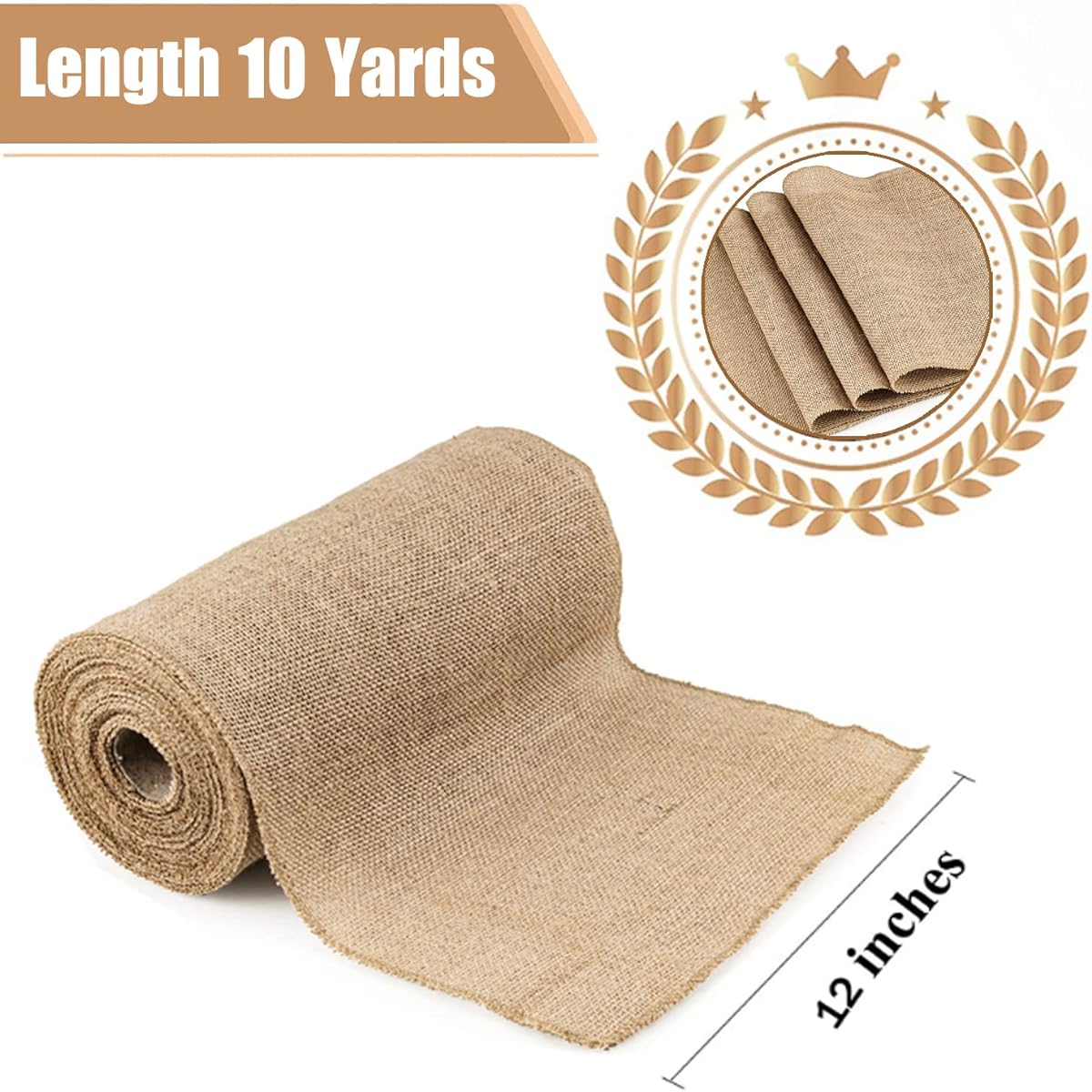 GEDLIRE Burlap Christmas Table Runner Length 12 x 360 Inches 10 Yards Farmhouse Rustic Natural Brown Burlap Tablecloth Placemat Roll Jute Table Runner Holiday Wedding Party Home Decor