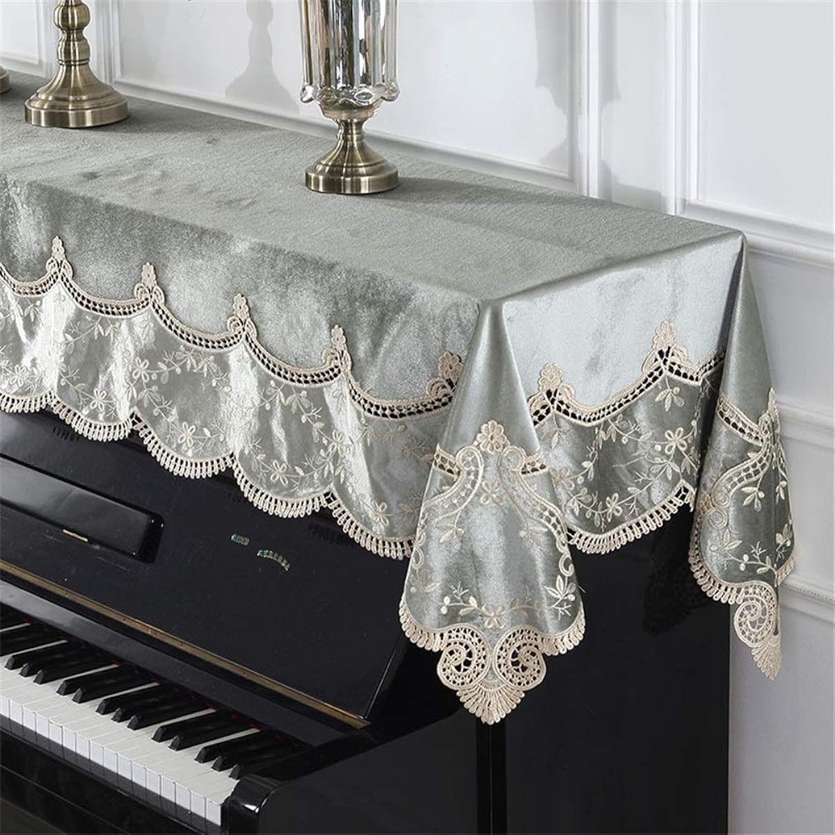 Digital Piano Dust Cover Modern Piano Towel Full Cover Dustproof Clean 90x220cm for Universal Piano (Color: B, Size: Free size)