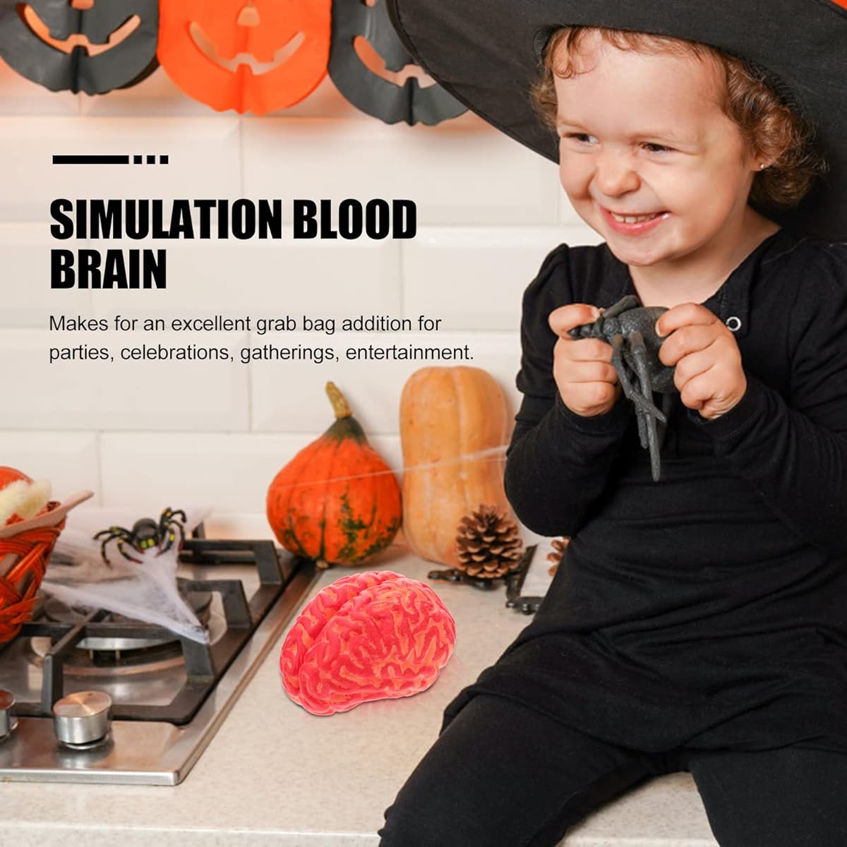 NUOBESTY Halloween Simulation Vinyl Bloody Brain 1 Piece Halloween Trick Scary Prank Tool Simulation Props Artificial Blood Brain Party Festival Parts for Haunted House