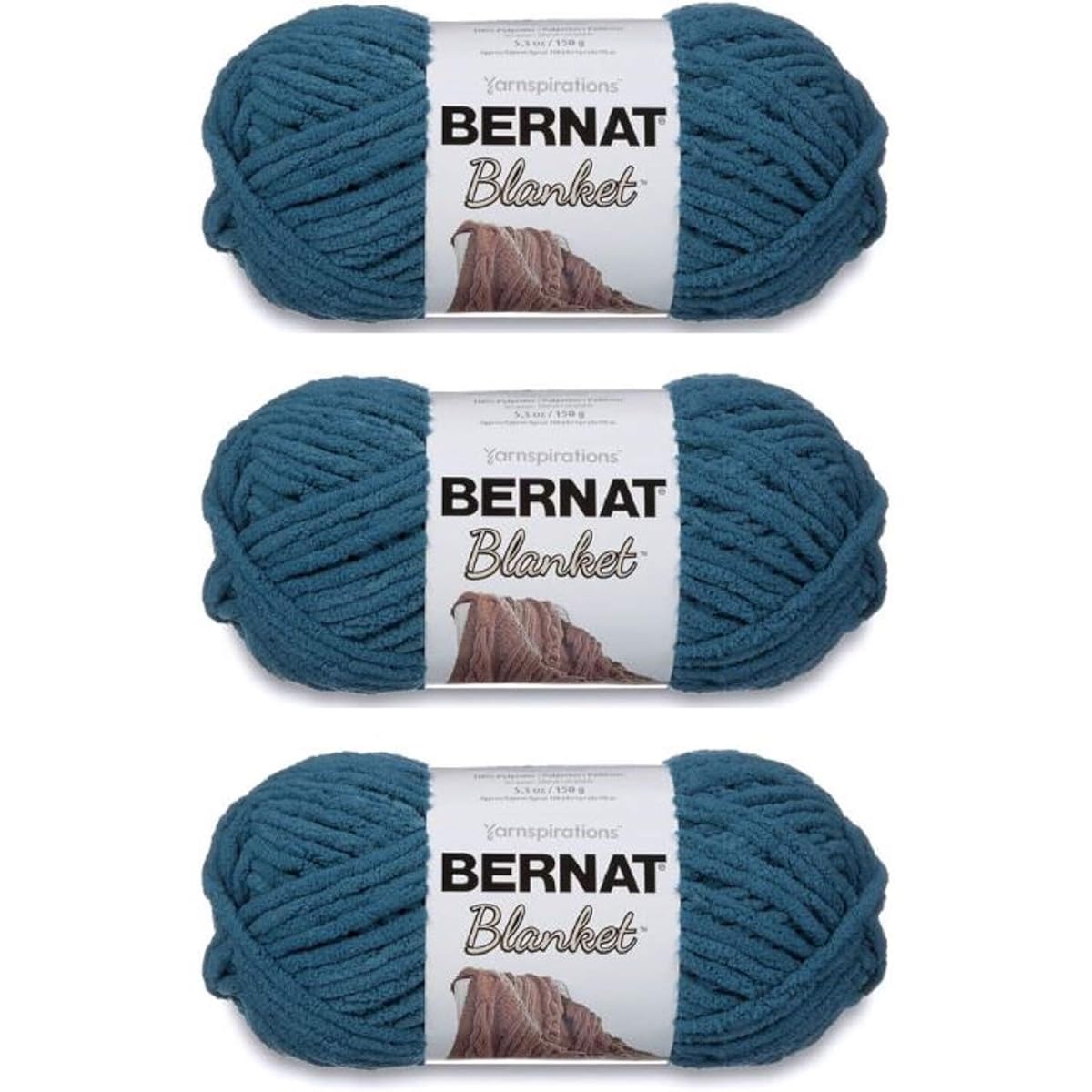 (3-Pack, 161200-745-Dark-Teal) - Bulk Buy: Bernat Blanket Yarn (3-Pack) Dark Teal 161200-745