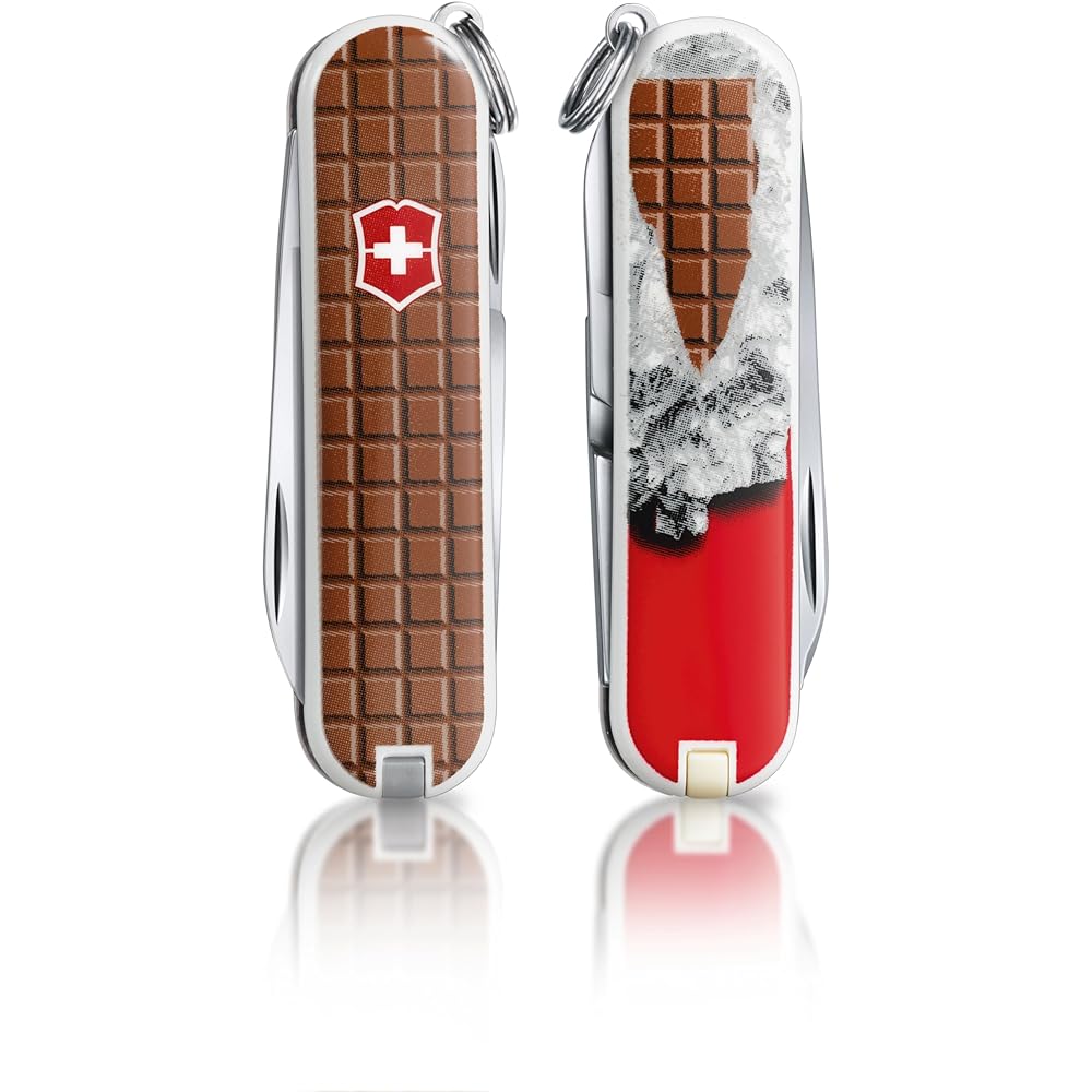 VICTORINOX Classic SD Chocolate Swiss Army Knife Multifunctional Knife Outdoor Camping Scissors with Flathead Screwdriver Equipped with Nail File Swiss Made Multi-Tool with 5 Functions Women Present Gift Small Compact Lightweight [Domestic Genuine Produc