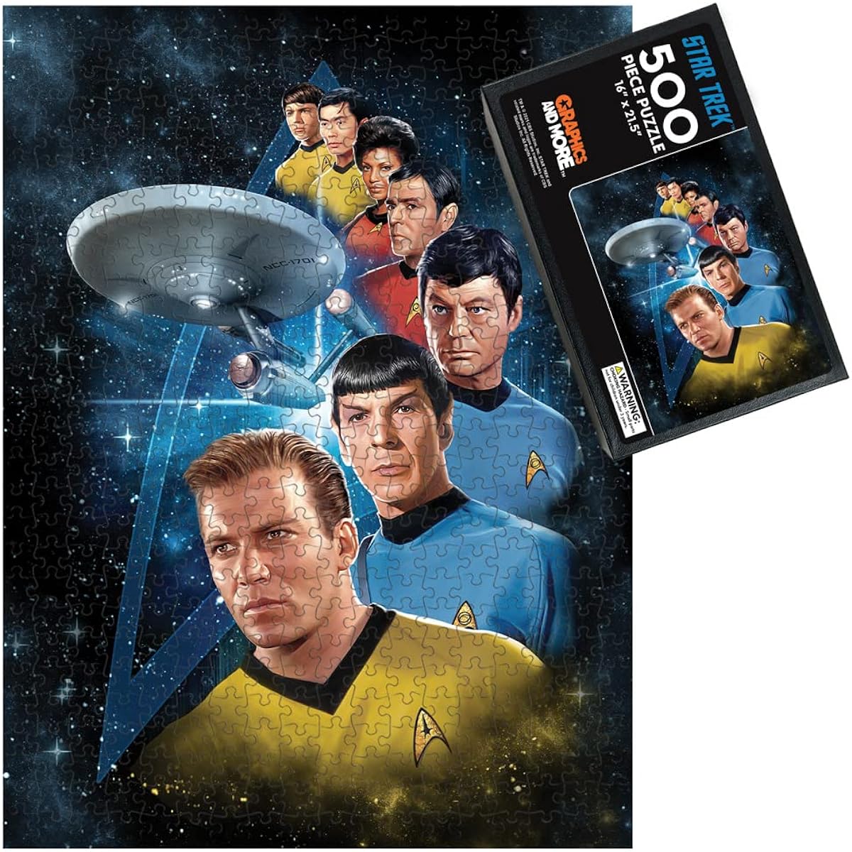 Star Trek Among The Stars 500 Piece Jigsaw Puzzle for Adults, 16"L x 21.5"W