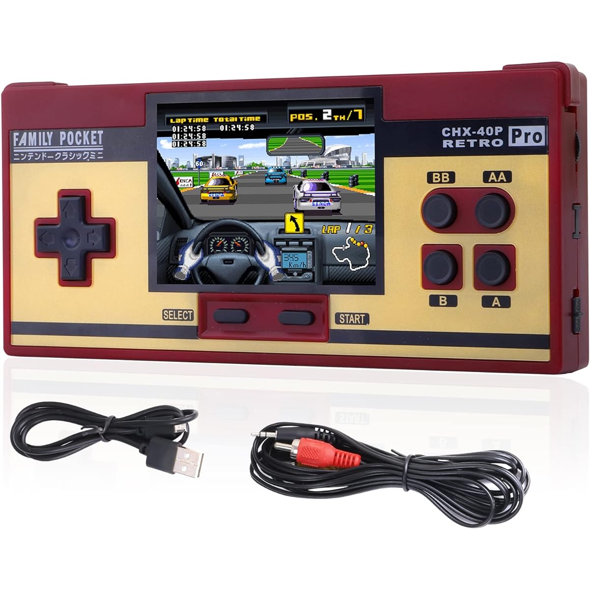 Handheld Games for Kids Built-in 348 HD Classic Retro Video Games USB Rechargeable 3.0 Inch Kids Travel Electronics Toys Portable Game Player Gift for 4-8-12 Years Old (Purple Red)