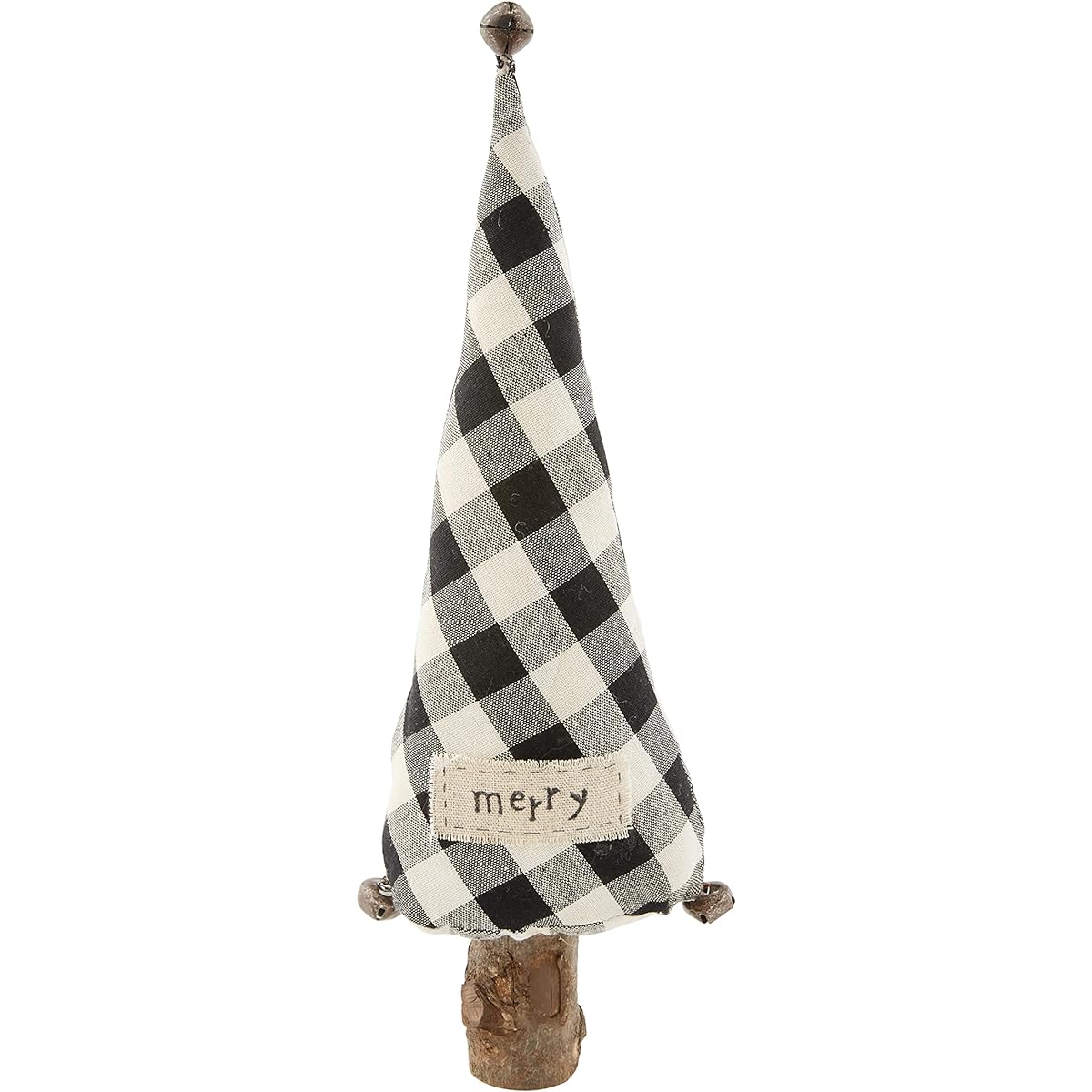 Mud Pie Black Buffalo Christmas Check Tree Sitter Medium 15 1/2" x 5 1/2"