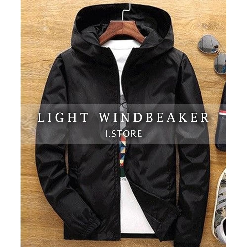 [J.STORE] Full Zip Windbreaker Hooded Outdoor Lightweight Sports Wear Men's