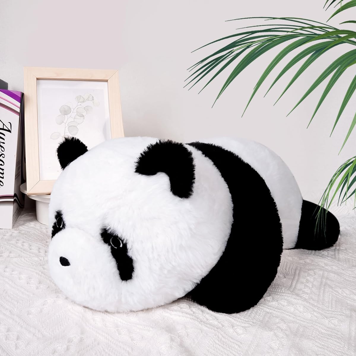 KOPHINYE Weighted Panda Plush Toy, 17 Inch 1.7 Lbs Panda Weighted Stuffed Animal, Cute Panda Weighted Plush Toy for Kids and Adults, Christmas Birthday Gift for Boys and Girls