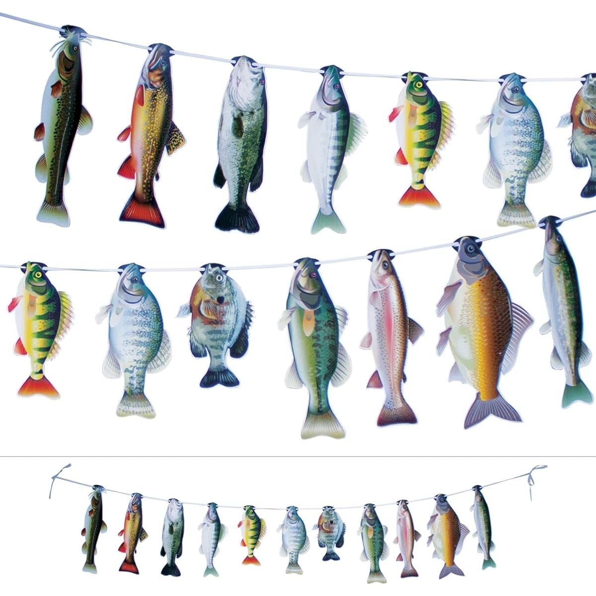 Havercamp Gone Fishin String Hanging Banner Fish Fly Bass Fishing Freshwater Pond Saltwater Tournament Fishing Decoration