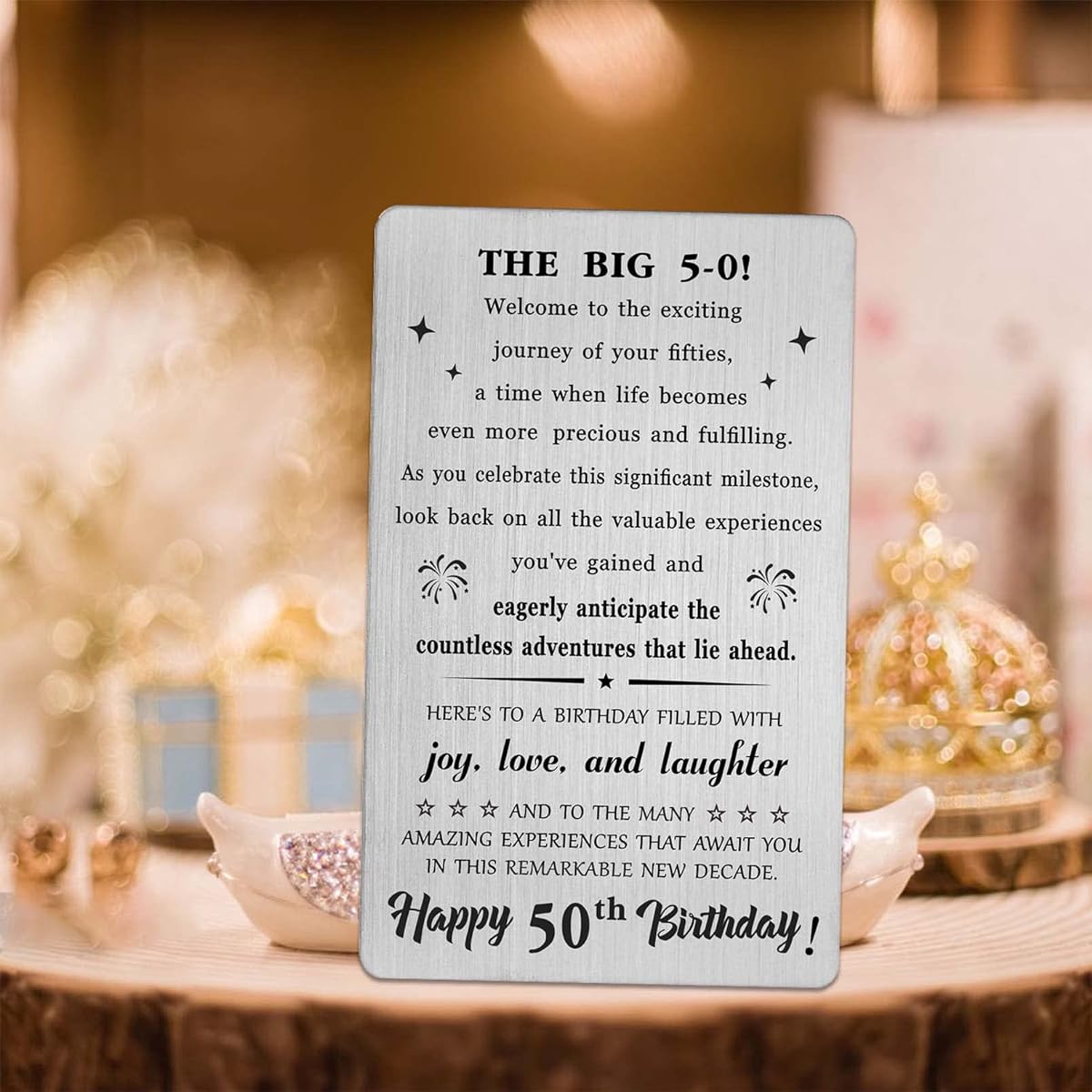 50th Birthday Gift - Steel Engraved 50th Birthday Card - 50th Birthday Gift