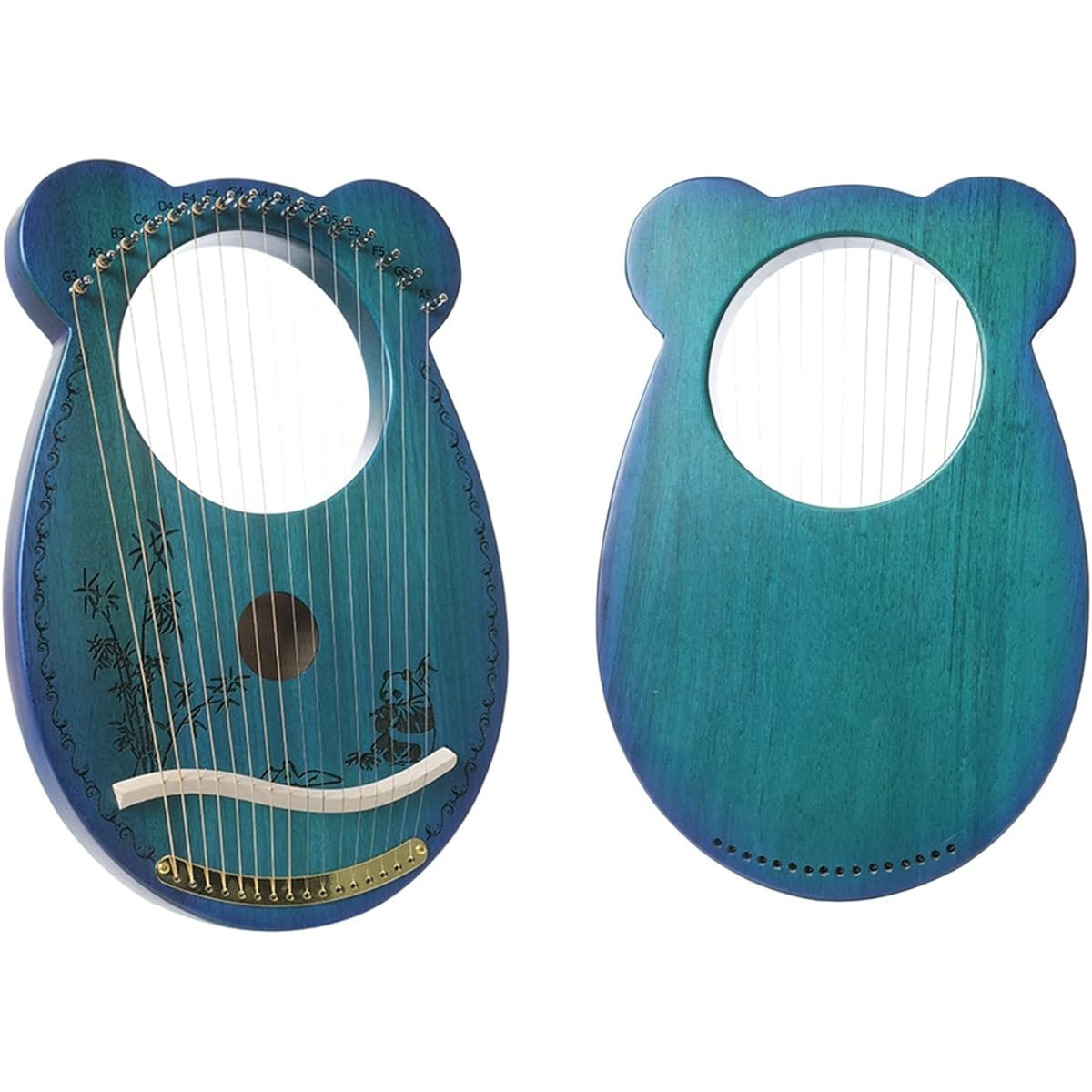 WowZza Wooden Lyra Harp 16 String Mini Harp Musical Instrument Easy to Learn Portable Small Konghou Lyra Instrument