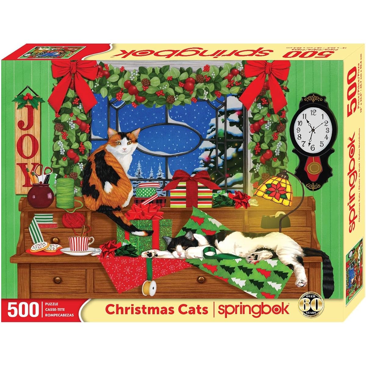 Springbok Christmas Cats 500 Piece Jigsaw Puzzle for Adults Made in the USA Unique Cut Pieces