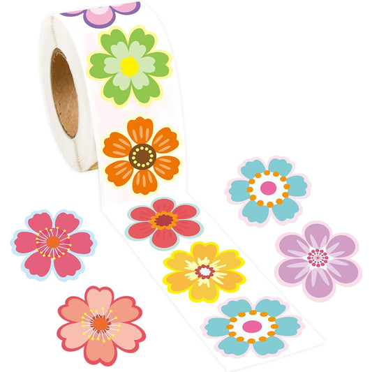 500pcs Flower Stickers for Kids Spring Easter Roll Stickers for Decorating Envelopes/Cards/Party Supplies