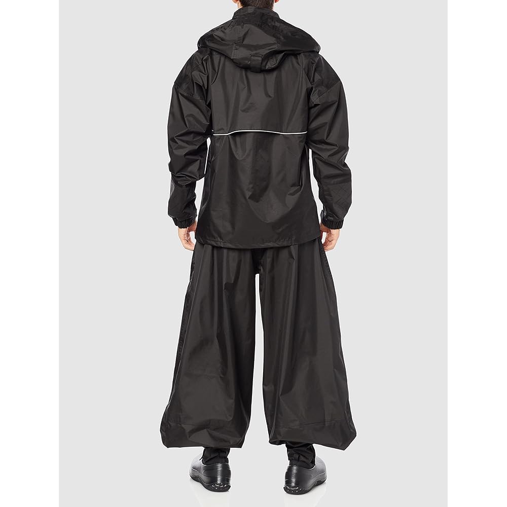 [Cocos Nobuoka] Raincoat, Black Panther Coat, Top and Bottom Set, Mesh Lining, Reduces Moisture, Helmet Compatible Hood, Hem Zipper, Storage Bag Included, For Craftsmen, Sites, Construction, Rainy Season, Men's