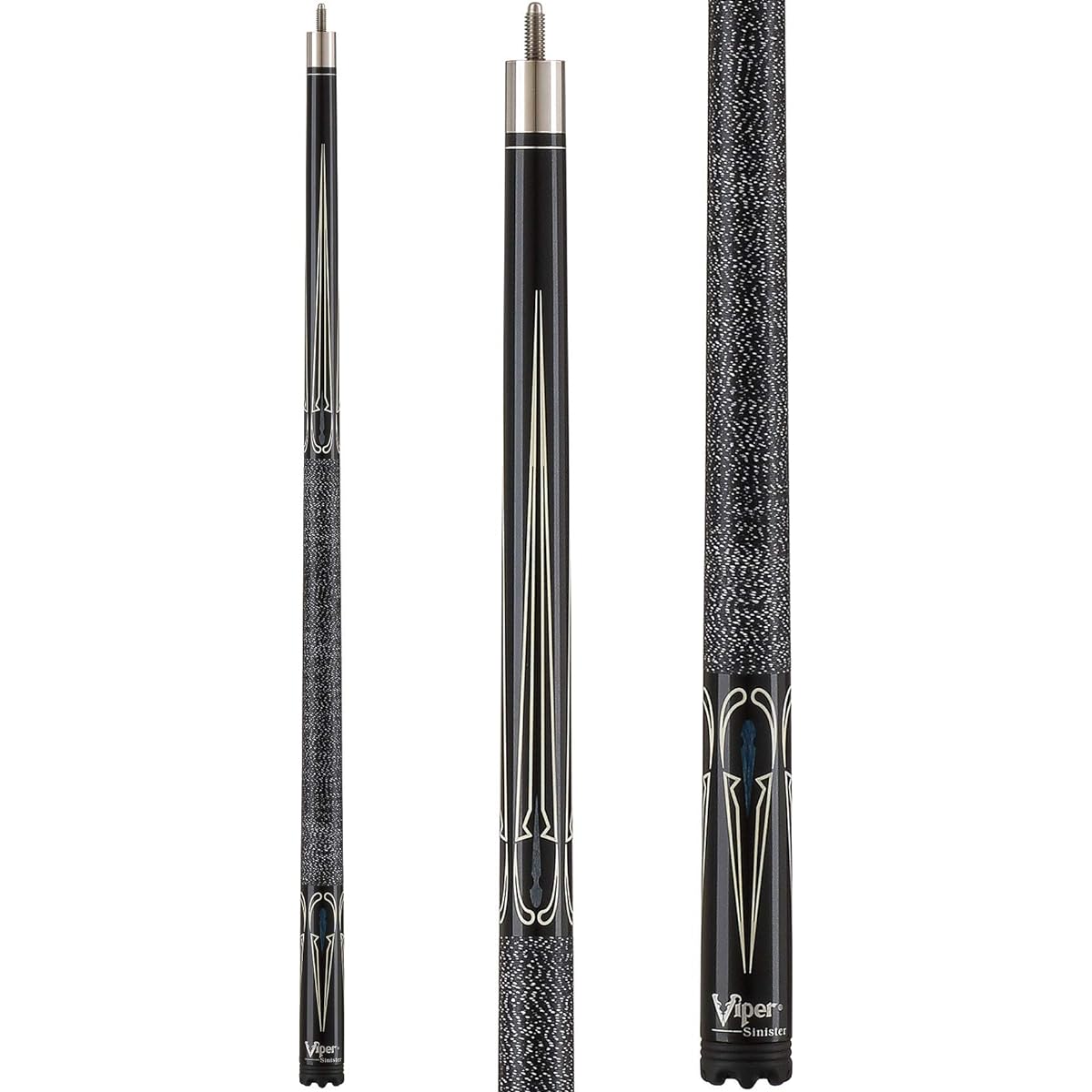 Viper Sinister 58" 2 Piece Billiard/Pool Cue, Cream and Black Points