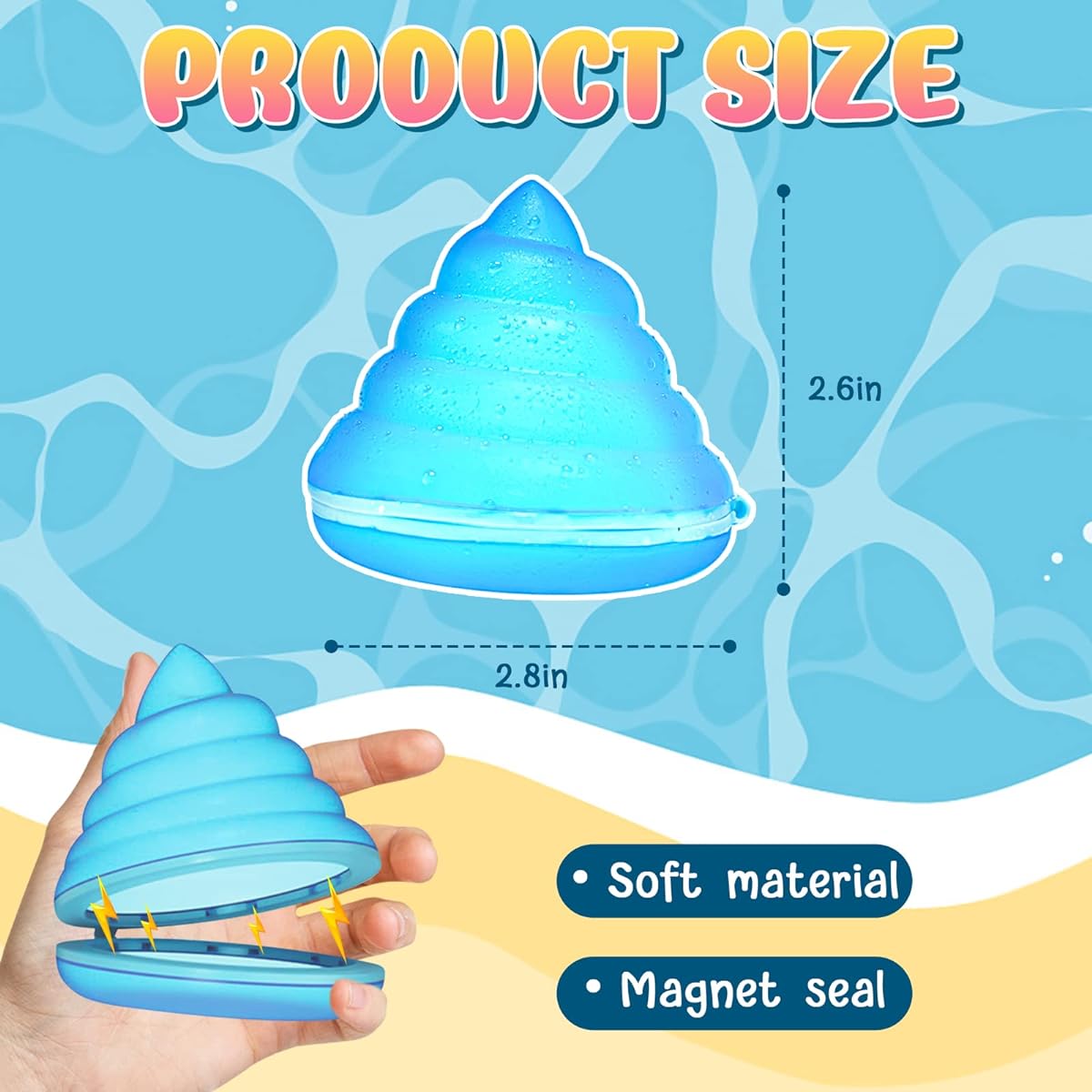 8pcs Reusable Water Balloons Magnetic Water Balloons Auto-Seal for Summer Outdoor Games Refillable Water Balloons for Pool Water Fight Games ()