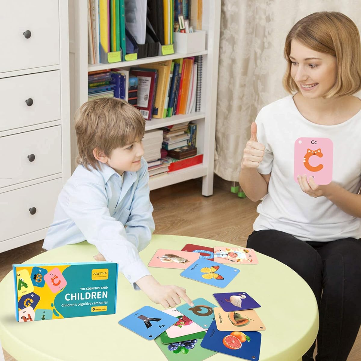 Speech Therapy Toys Flash Cards for Toddlers & Autistic Children Age 2-4 Set of 6 Animals Alphabet Numbers Fruits Vegetables Occupations Sight Words Flash Cards Reading Flash Cards