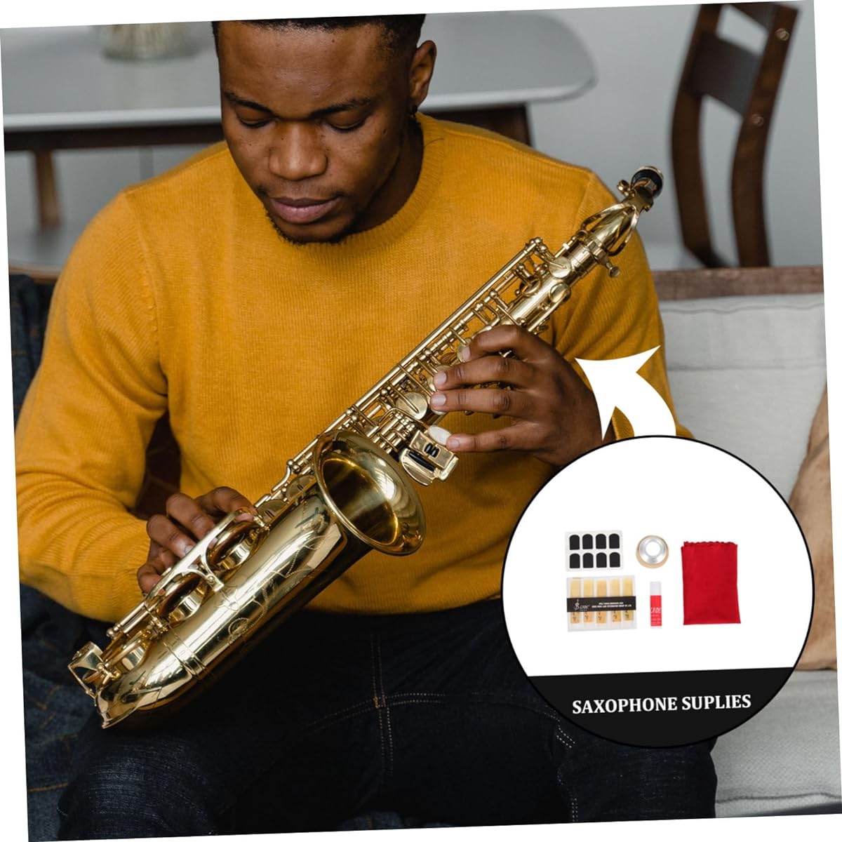 Vaguelly 5 Piece Saxophone Accessories Clarinet Reed 2.5 Soprano Saxophone Mute Saxophone Traditional Reed Saxophone Mouthpiece Tenor Saxophone Mute Ring Sa