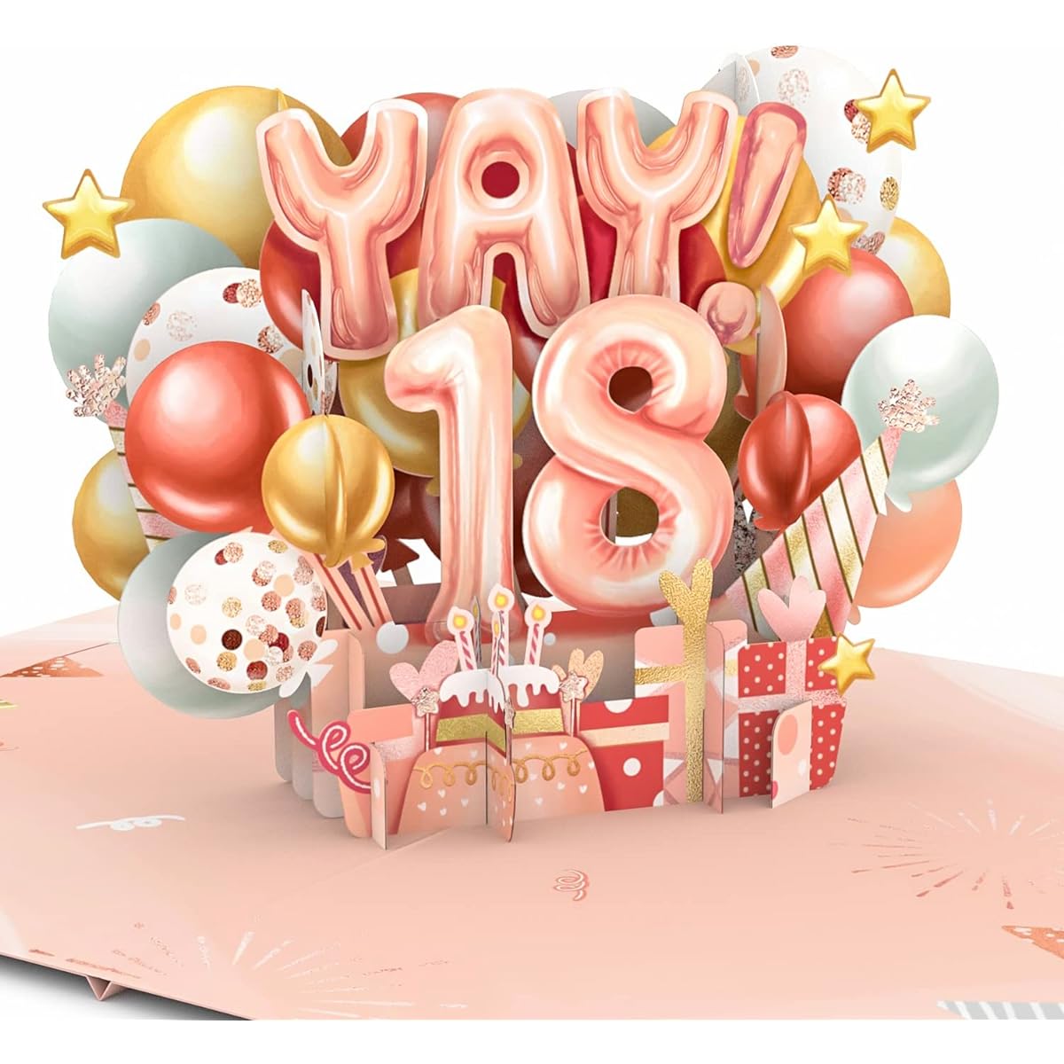 Liif Happy 18Th Birthday Card 3D Greeting Pop-up Birthday Card 18th Birthday