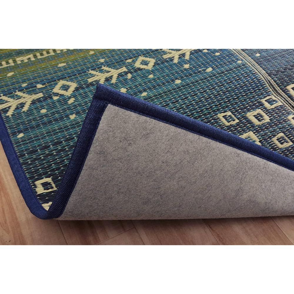 Ikehiko Corporation Igusa Rug Carpet Gabe FX Sara Antibacterial and Odor Resistant Non-woven Fabric Blue Approx. 180 x 240 cm #8482039