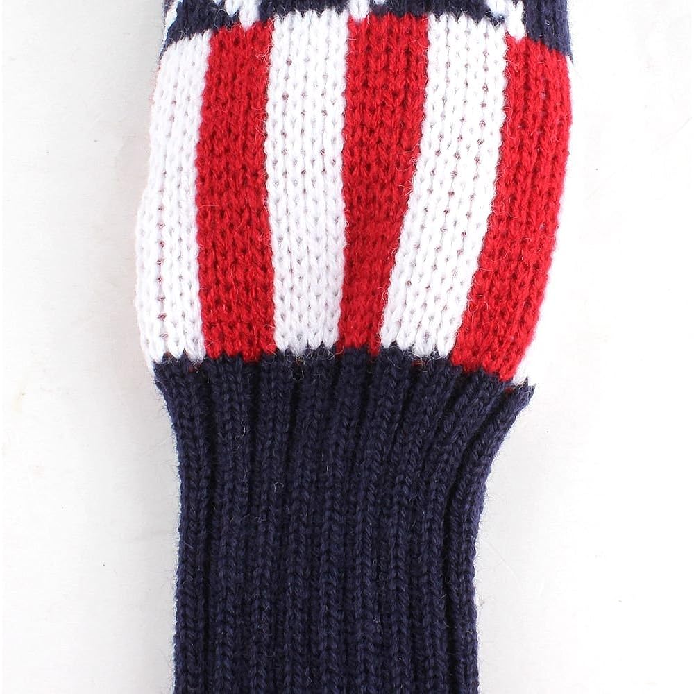 NEW Stars and Stripes Pattern USA Hand-knitted Golf Head Cover for 1#3#5# with Pendant Blue/Red
