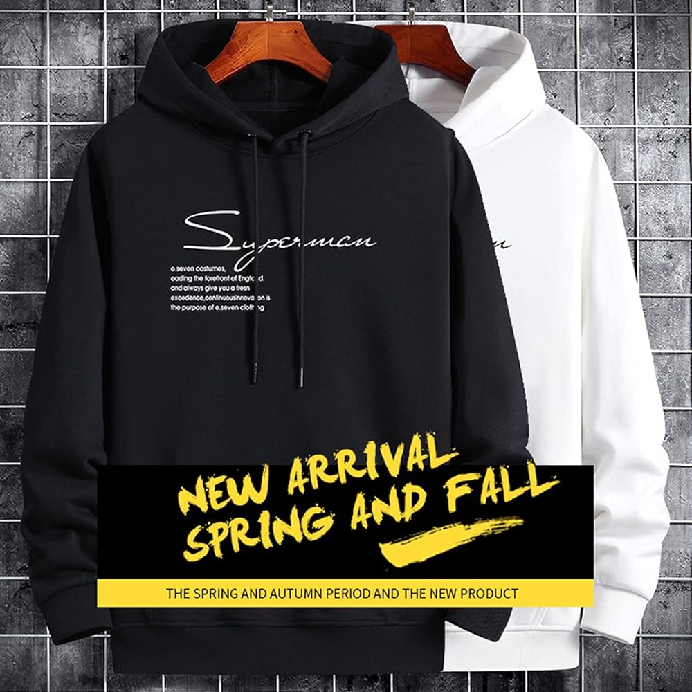 [ODFMCE] Men's Parka, Long Sleeve, Spring, Pullover, Loose, Cotton, Hooded, Stylish, Large Size