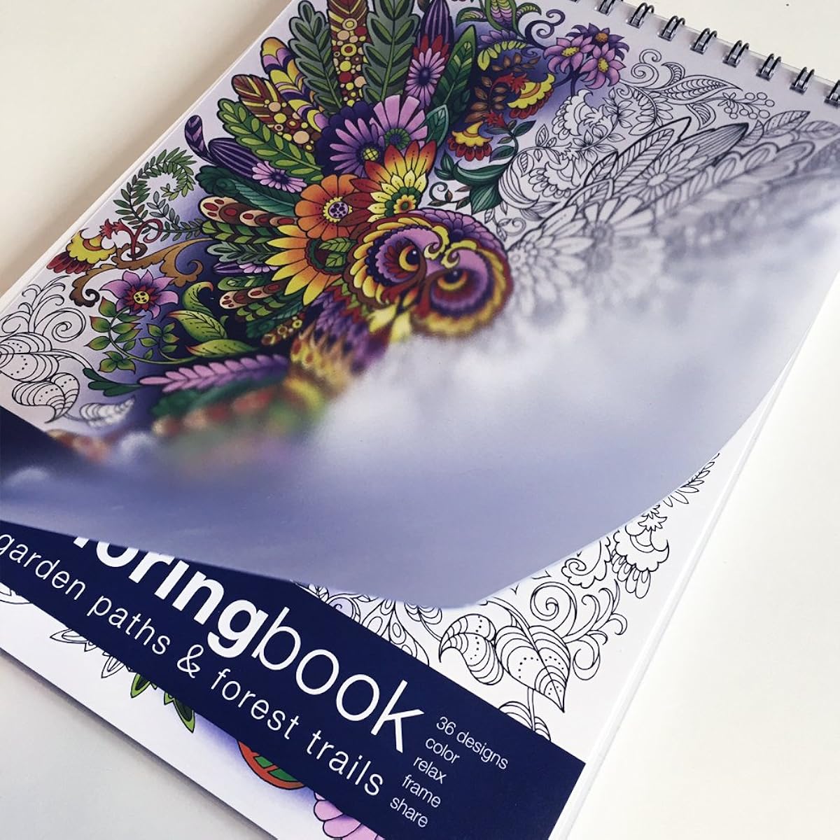 Action Publishing Coloring Book: Garden Paths & Forest Trails, Garden and Forest Scenes, Intricate Animal and Plant Designs, Stress Relief, Relaxation, Creativity, Large (8.6 x 11.75 in)