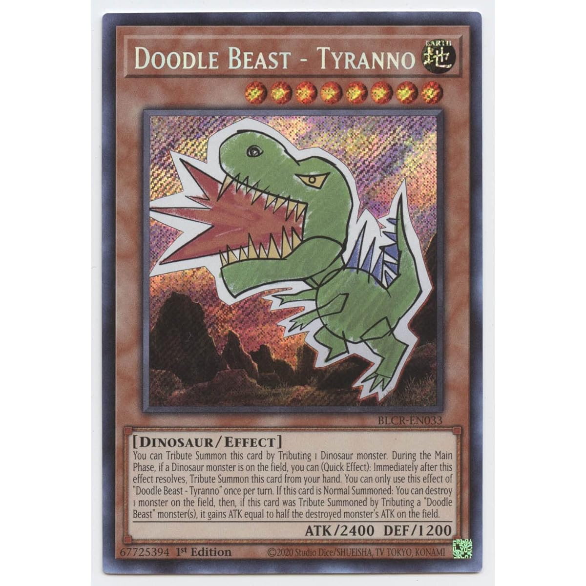 Doodle Beast - Tyranno - BLCR-EN033 - Secret Rare - First Edition