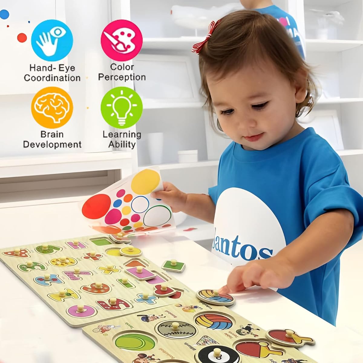 SAOCOOL Toddler Puzzle for 2-4 Years Old Kids Ball & Number Shape Learning Toy Preschool Gifts for Boys and Girls (2 Pieces)