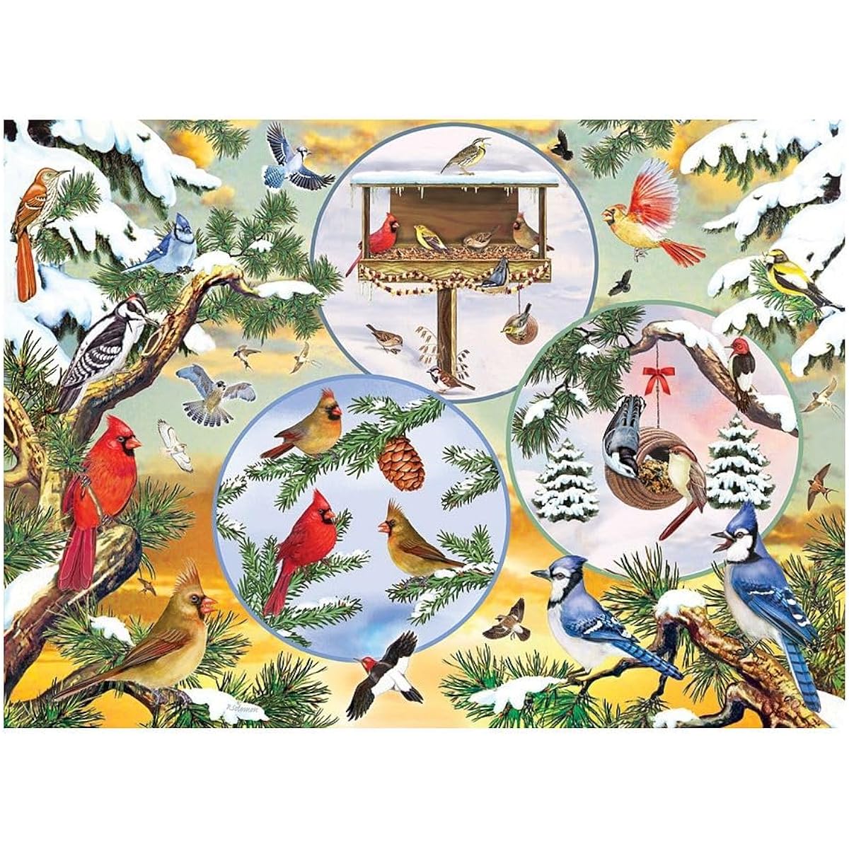Cobble Hill Winter Bird Magic 1000 Piece Jigsaw Puzzle