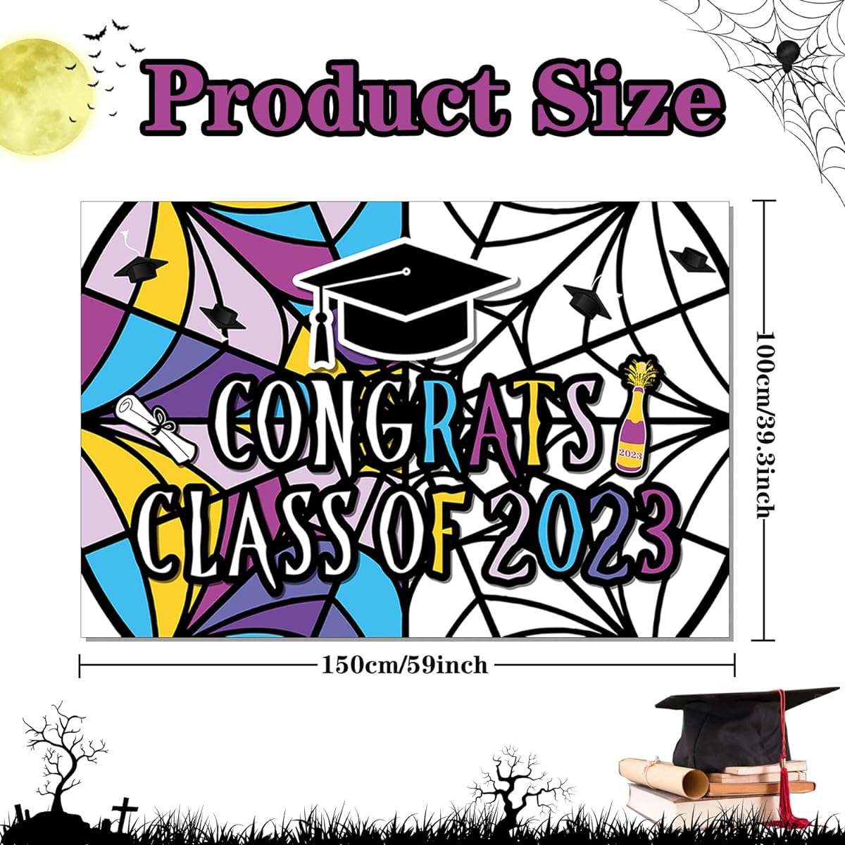 Class of 2023 Graduation Decorations Wednesday Adams Decorations Wednesday Adams Graduation Party Backdrop 5x3ft
