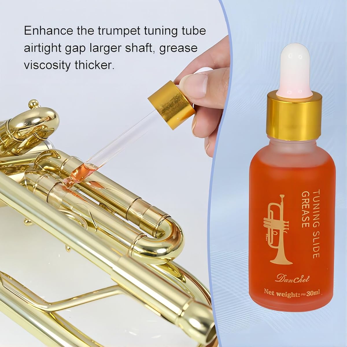 Synthetic Piston Oil and Tuning Slide Grease Set for Trumpet, Trombone, French Horn, Tuba, Euphonium and Other Brass Instruments