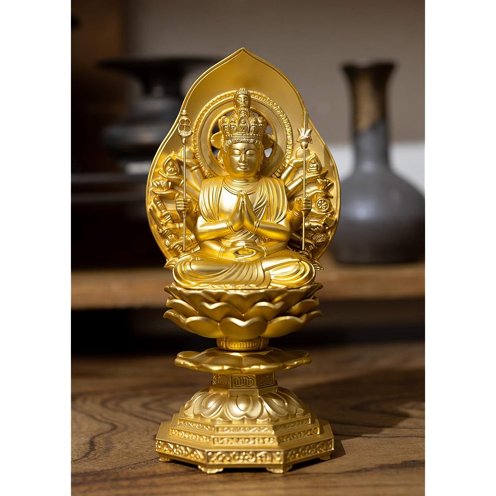 Buddha statue Thousand-Armed Kannon Bodhisattva 15.5cm (gold plated/24k gold) Buddhist sculptor: Hideun Makita Original model _ (born in the year of the Rat) Twelve Zodiac Guardian Zodiac Zodiac Takaoka Copperware