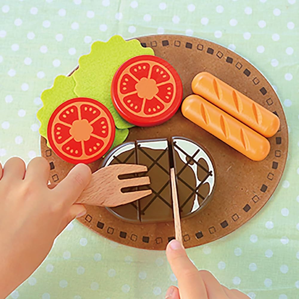 First Play House Western Restaurant Set Magnet Wooden Toy Educational Toy Play House Woody Puddy