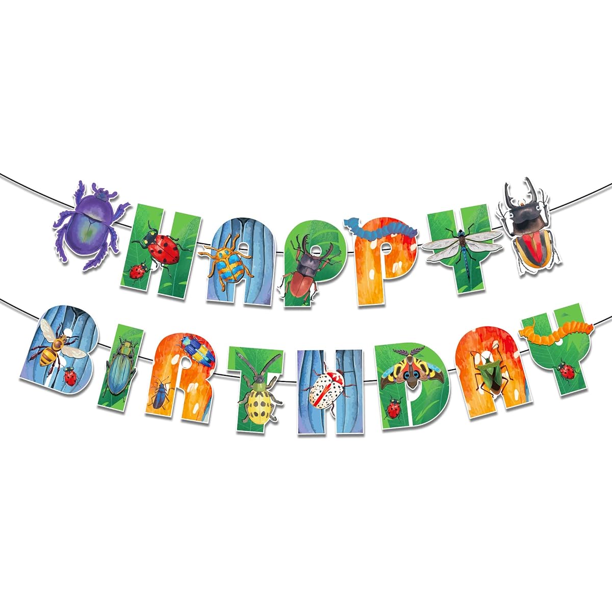 Spring Bugs Party Banner Bug Party Supplies Decoration Bug Happy Birthday Banner Insect Birthday Party Decoration Bug Birthday Party Supplies