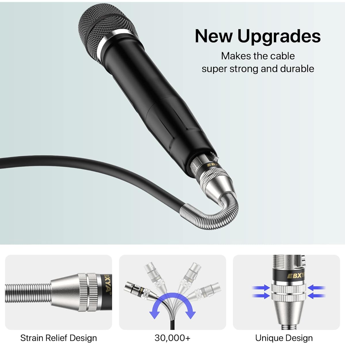 EBXYA XLR Cable 25ft 6 Pack XLR Male to Female Balanced 3 Pin Metal Spring Microphone Cable Compatible with Mixers/Speakers/Amplifiers/Microphones