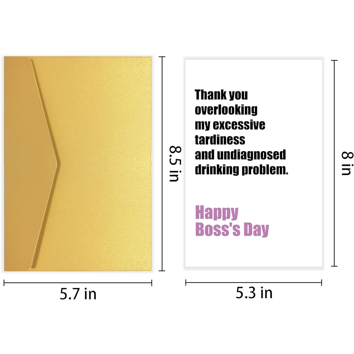 Cheerful Thank You Card for Boss Happy Boss's Day Card Appreciation Gift for Her Appreciation Gift for Boss My Excessive Lateness and Undiagnosed Drinking Problem