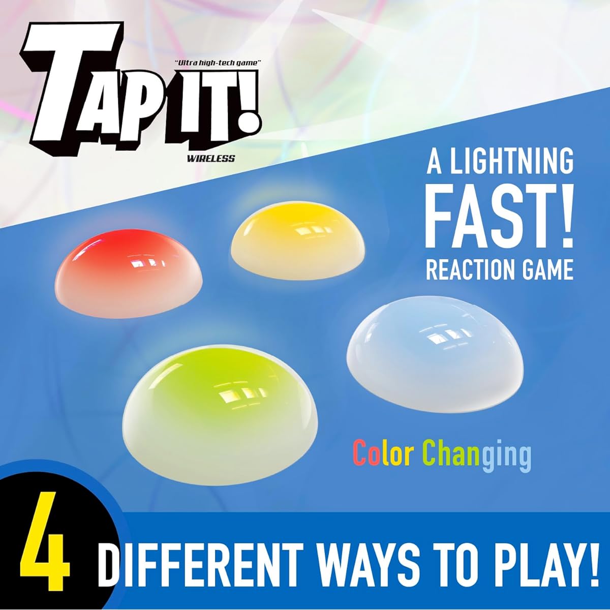 Fotorama Tap It Wireless Ultra-Tech Pod - 4 Fun Games in 1 to Develop Hand-Eye Coordination, Agility and Memory - Serves up to 8 Players - Ages 6+ - White