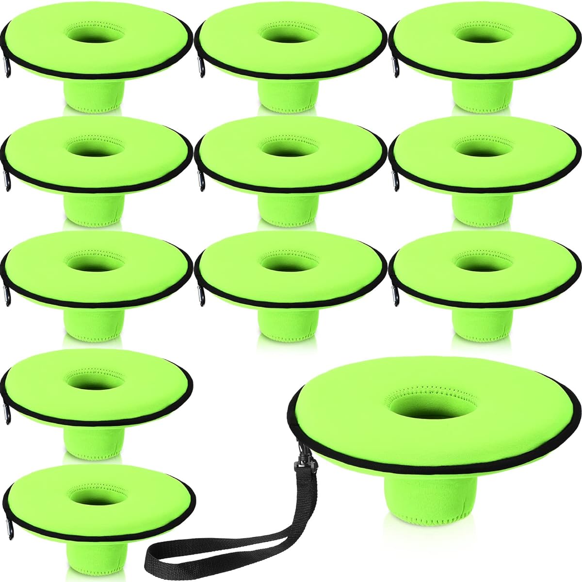 Roshtia 12 Piece Neoprene Floating Drink Holders Set, Floating Coasters Pool Drink Holders with Straps Drink Floats Bulk Pool Drink Cooler Pool Accessories for Adults Kids Pool Party Water