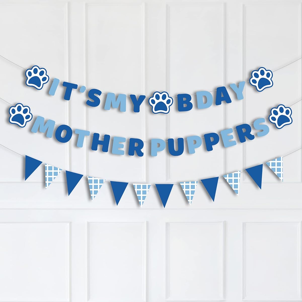 Dog Birthday Party Supplies It's My Bday Mother Puppers Banner Sign Puppy Dog Paws Birthday Decorations Backdrop Blue Happy Birthday Decor Pennant Banner Pet Dog Boy Girl Vicycaty