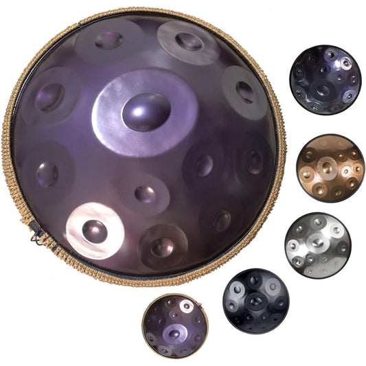 432Hz/440Hz Handpan Drum 12 Tone Steel Drum Steel Drum Handpan with Soft Handpan Bag Mallets and Dust-Free Cloth Handpan Minor D (Color: Purple, Size: 440Hz)
