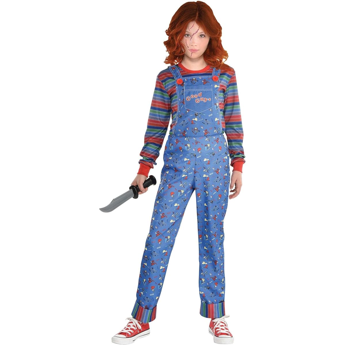 Party City Chucky Halloween Costume for Girls Kids Playsuit with Jumpsuit