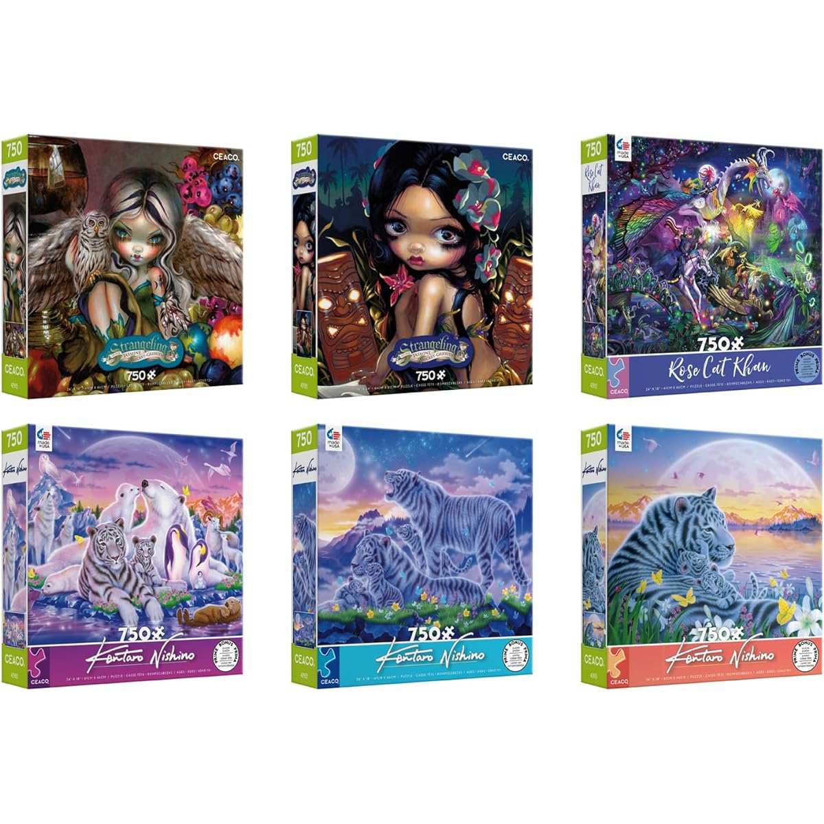 Ceaco | Fantasy | 750 Piece Jigsaw Puzzle Value Pack Bundle #2 | Limited Edition | Includes 6 Puzzles | Puzzles for Adults