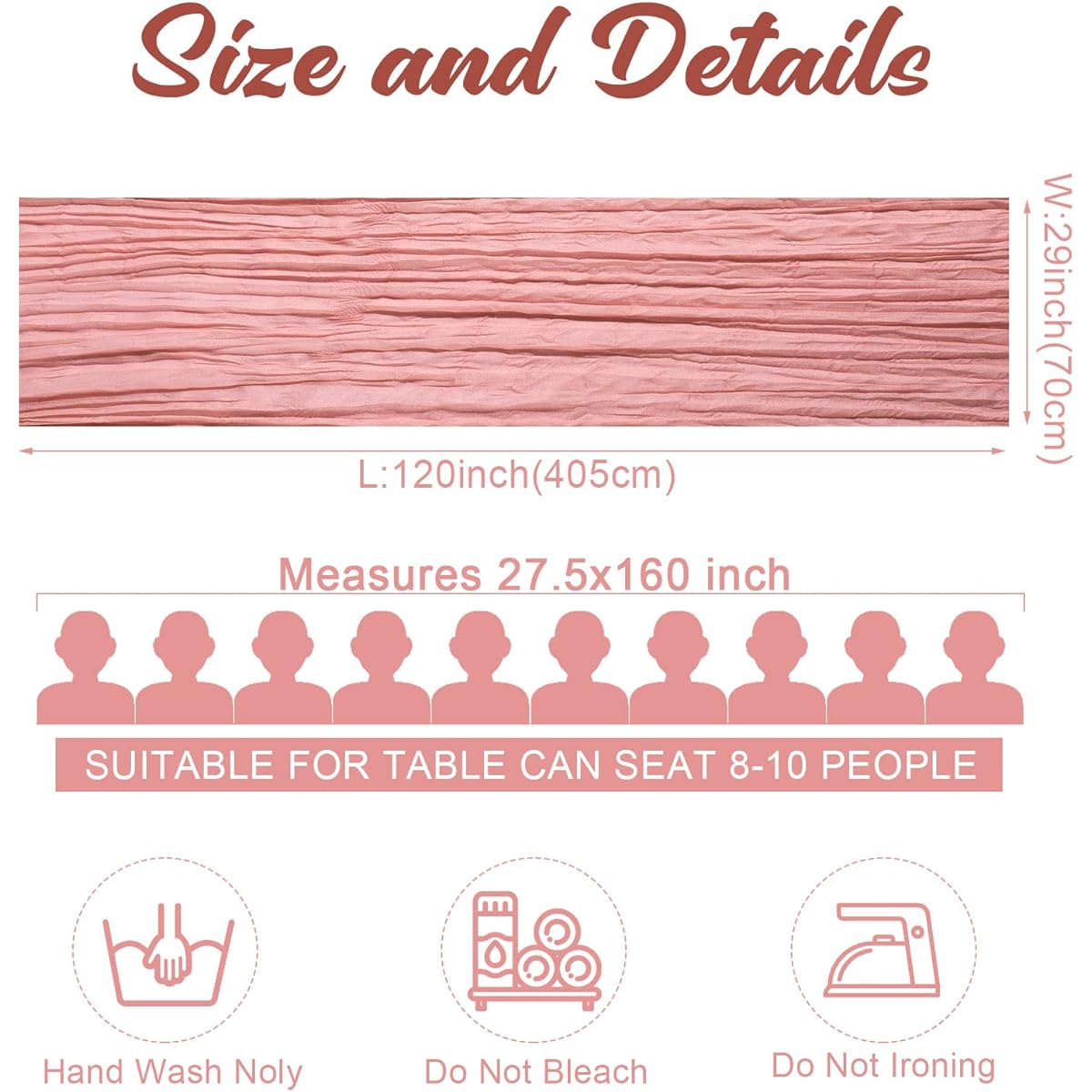 24 Pieces Table Runners Bulk Cheesecloth Table Runners Bulk Wide Gauze Rustic Table Runners 27.5 x 160 Inch Boho Table Runners Dinner Decorations Fabric Bridal Shower Wedding Birthday (Rubber Powder)