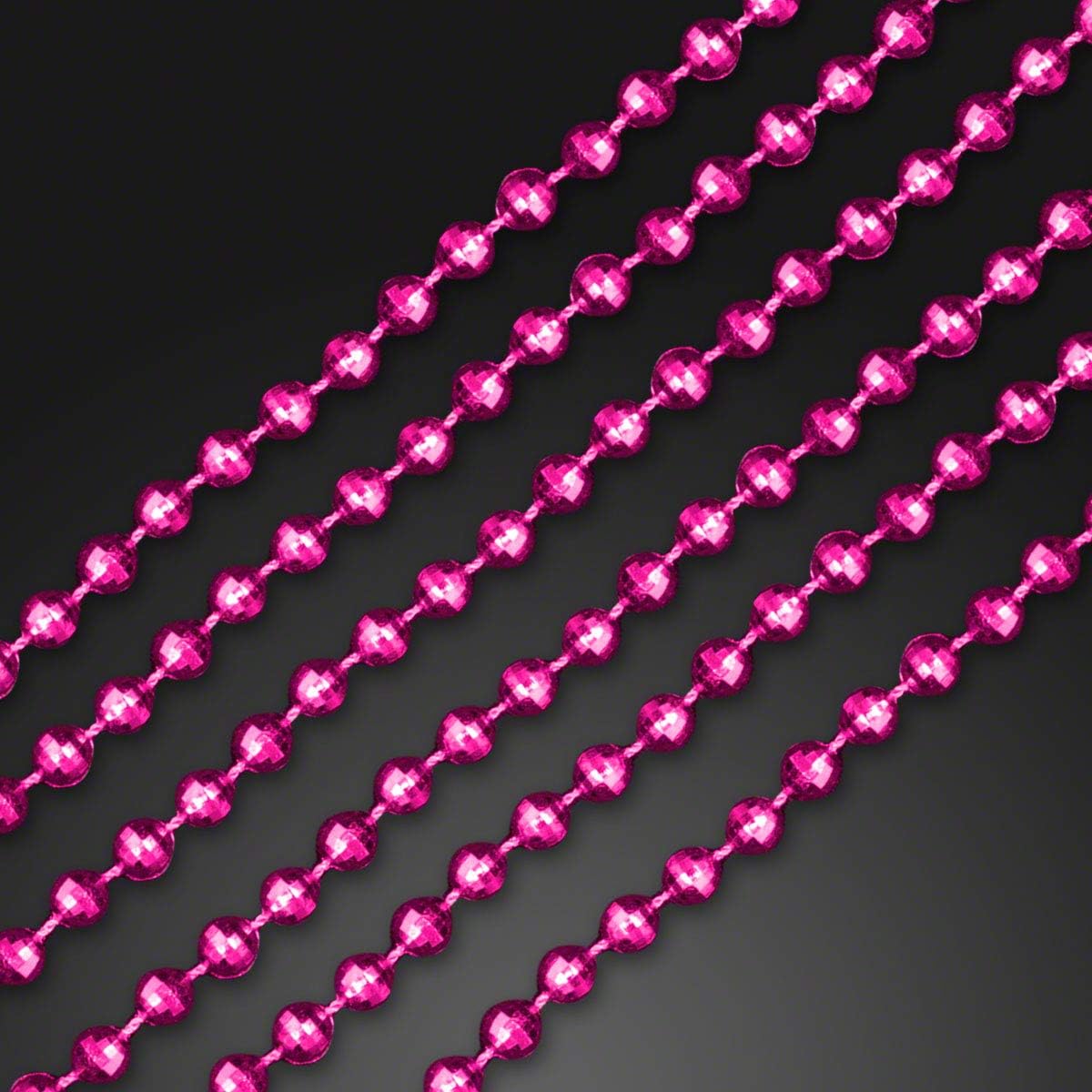 Pink Round Ball Mardi Gras Bead Necklaces (Set of 144)