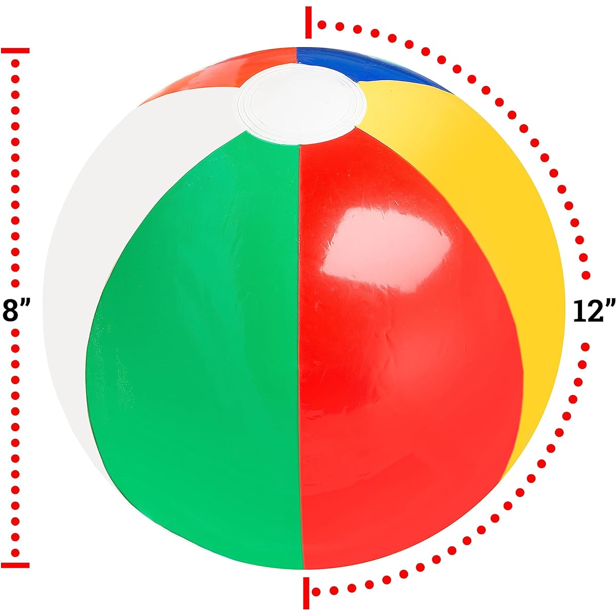 30cm Rainbow Coloured Party Pack Inflatable Beach Balls - Beach Pool Party Toys (12 Pack)