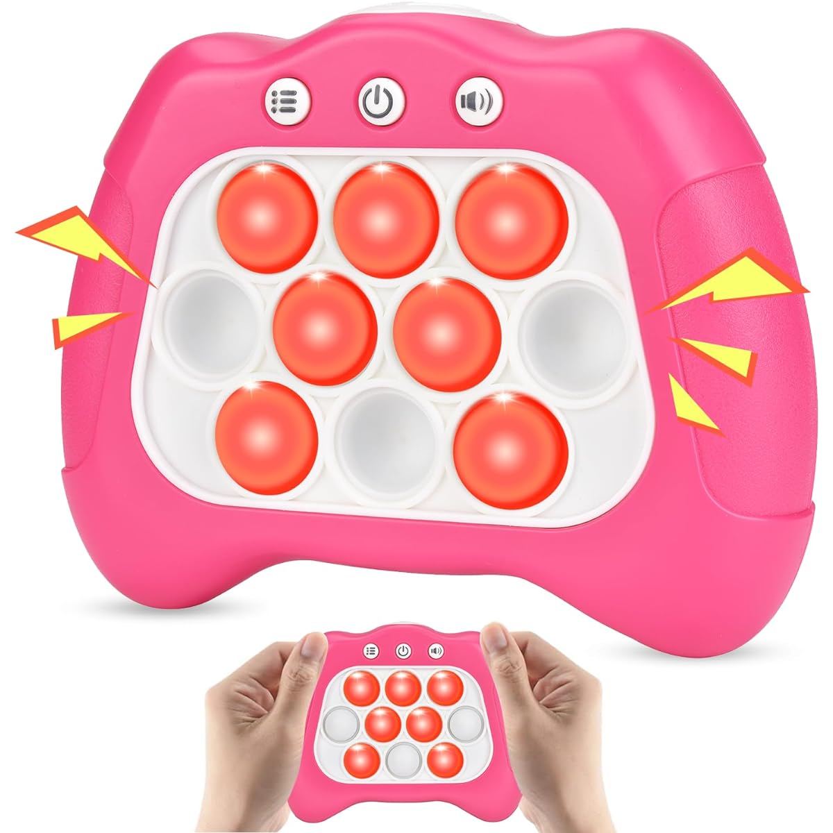 MOFGDNI Pop Light Up Game Fidget Toys for Kids Ages 8-12, Fast Push Bubble Game Console Handheld Game Toys for Kids Ages 6-12, Travel Games, Autism Sensory Toys, Birthday Gifts for 5 6 7 8 9 Years Old Boys Girls