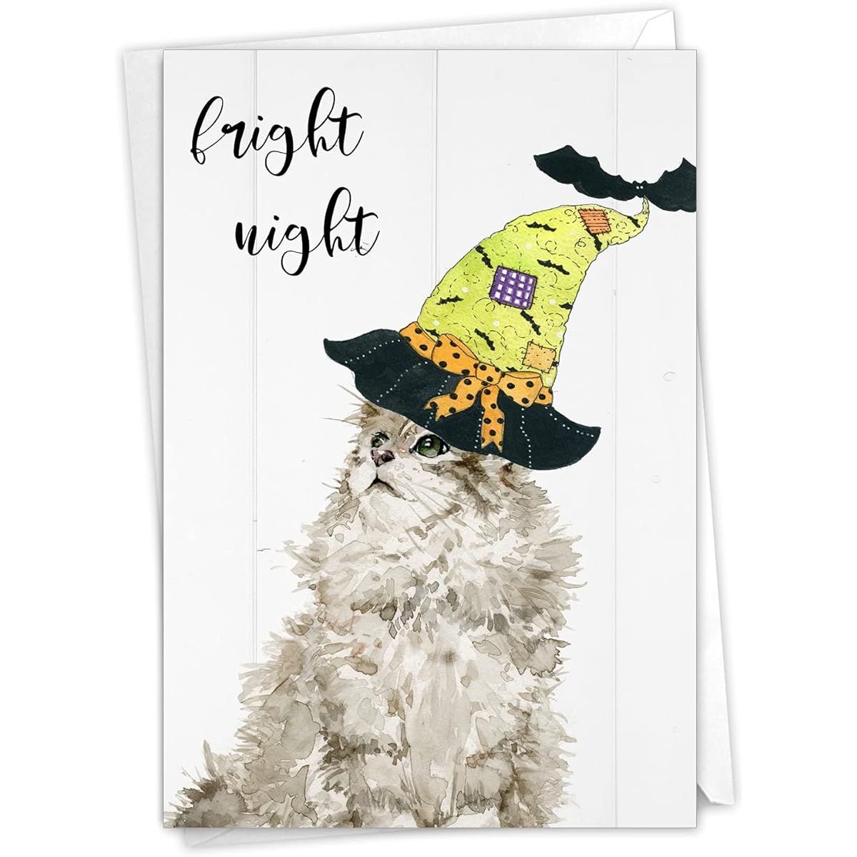 The Best Card Company Spooky Be Wild-Cat - Halloween Greeting Card with Envelope (4.63 x 6.75 Inches) - C9543CHWG