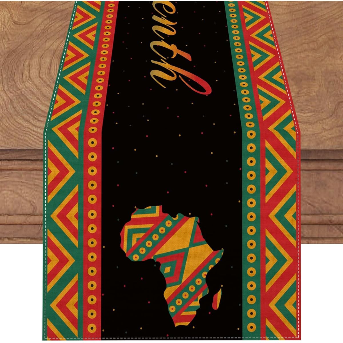 Jiudungs Linen 16th Table Runner 72" Long 16th Tablecloth African American Freedom Day 16th Party Decorations and Supplies