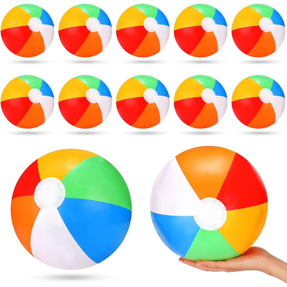 Tanlade Inflatable Beach Balls Bulk 10" Rainbow Beach Balls for Kids, Fun Pool Party Favors, Pool Beach Balls, Summer Birthday Water Games Toys